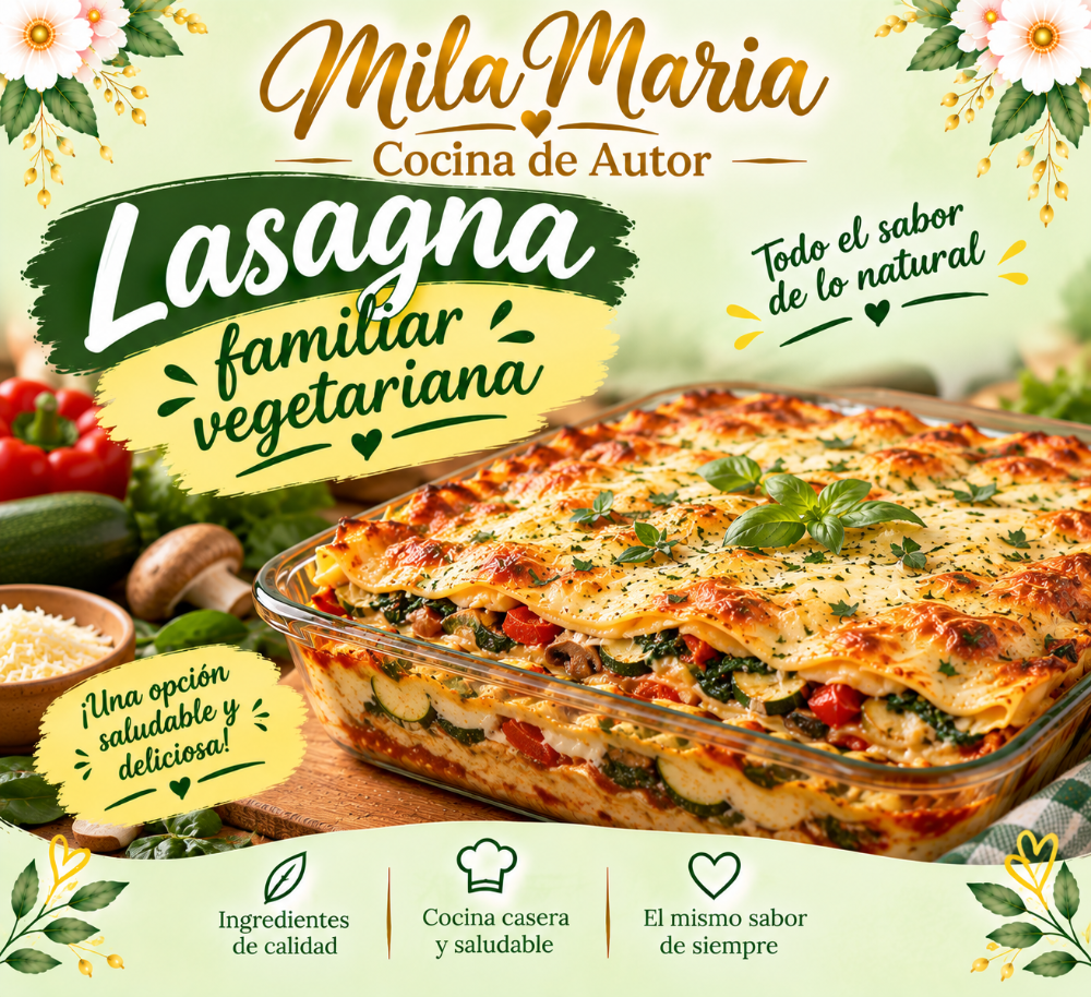 Lasagna vegetariana familiar 6 porciones