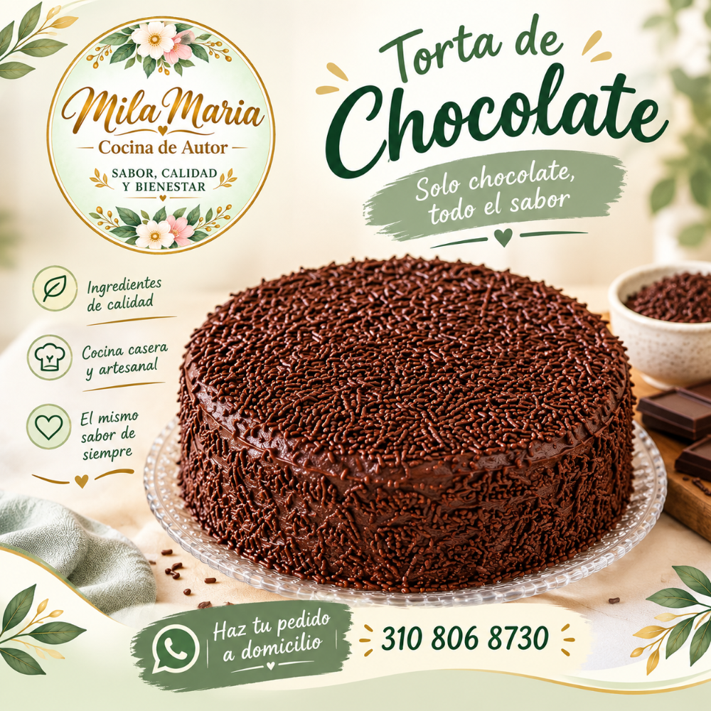 torta de chocolate 6 porciones