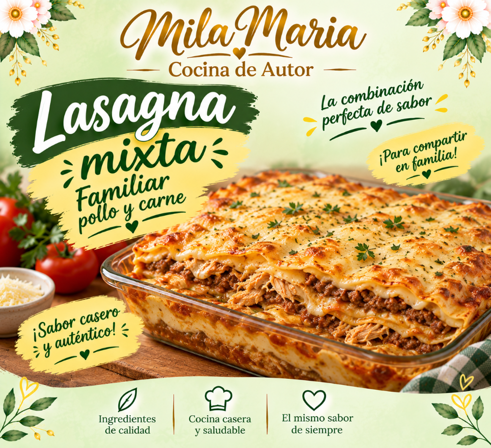 Lasagna mixta familiar 6 porciones