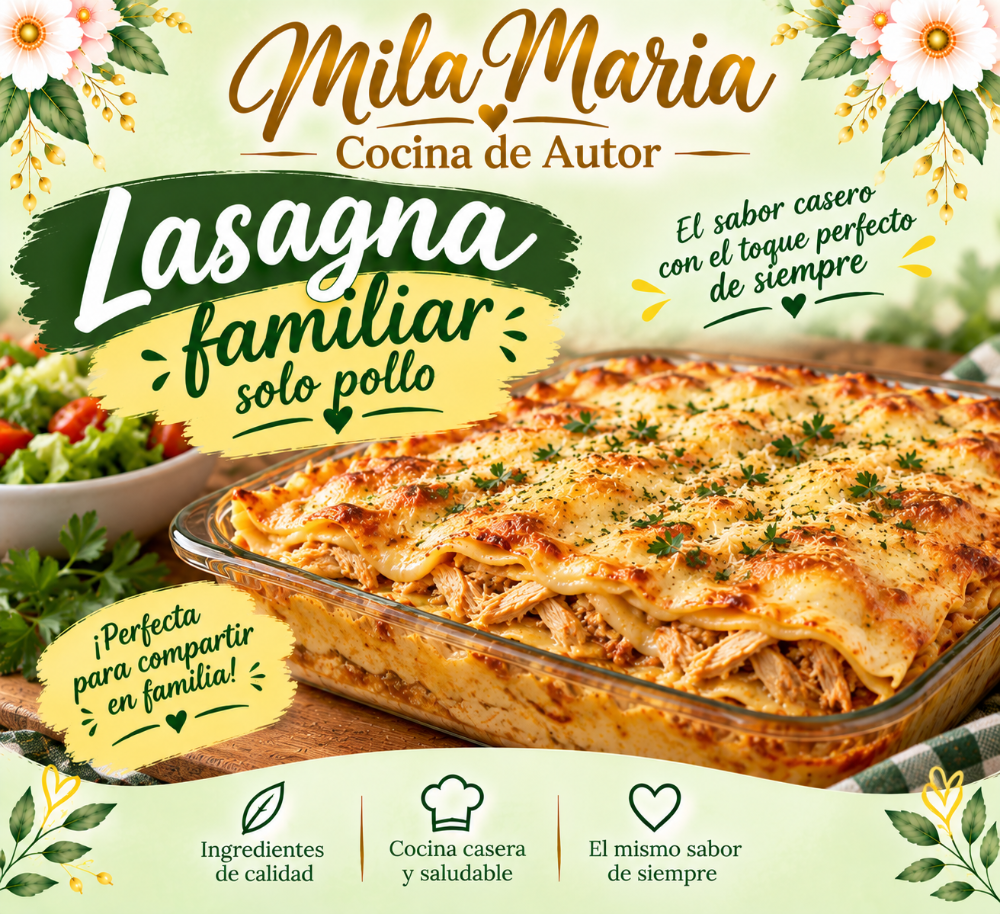 lasagna solo pollo familiar 6 porciones