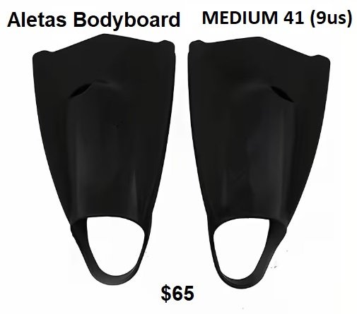 Aletas Bodyboard MEDIUM NEGRAS