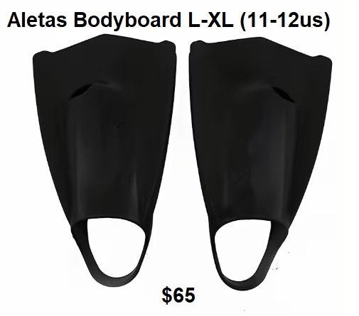 Aletas Bodyboard L-XL Negras