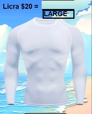 Licra mangas largas 100% color blanco TALLE large