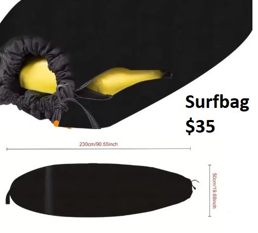 Funda de surf 2,3mts NEGRA