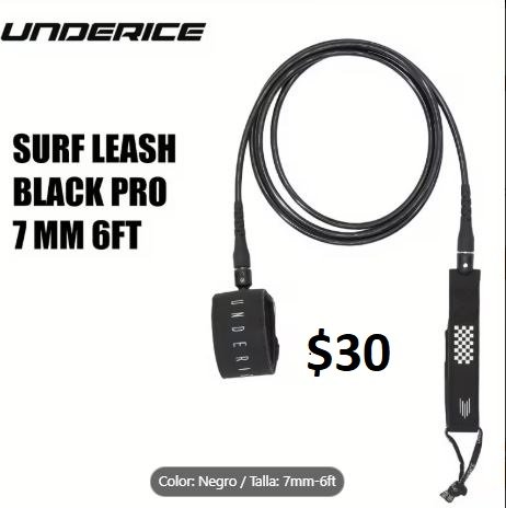 Leash 6 pies UNDERICE negro carbono
