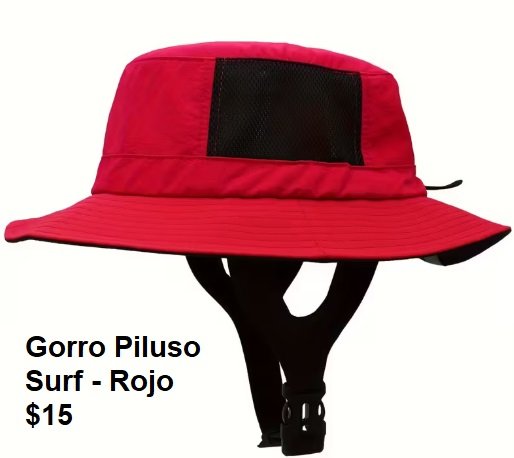 Gorro surf PILUSO rojo