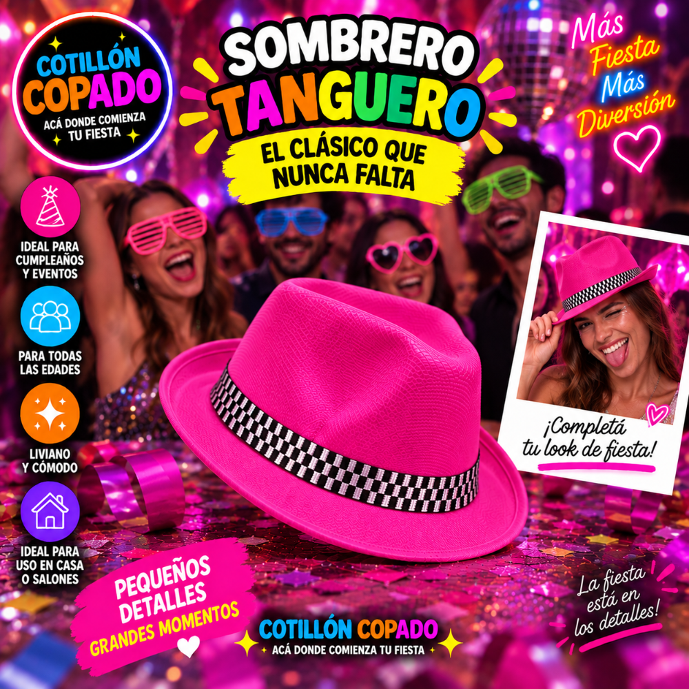 SOMBRERO TANGUERO FUCSIA