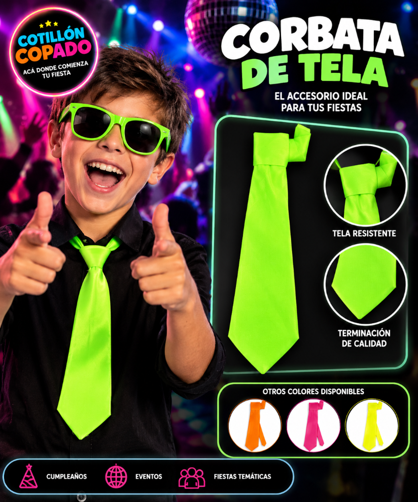 CORBATA TELA VERDE FLUOR