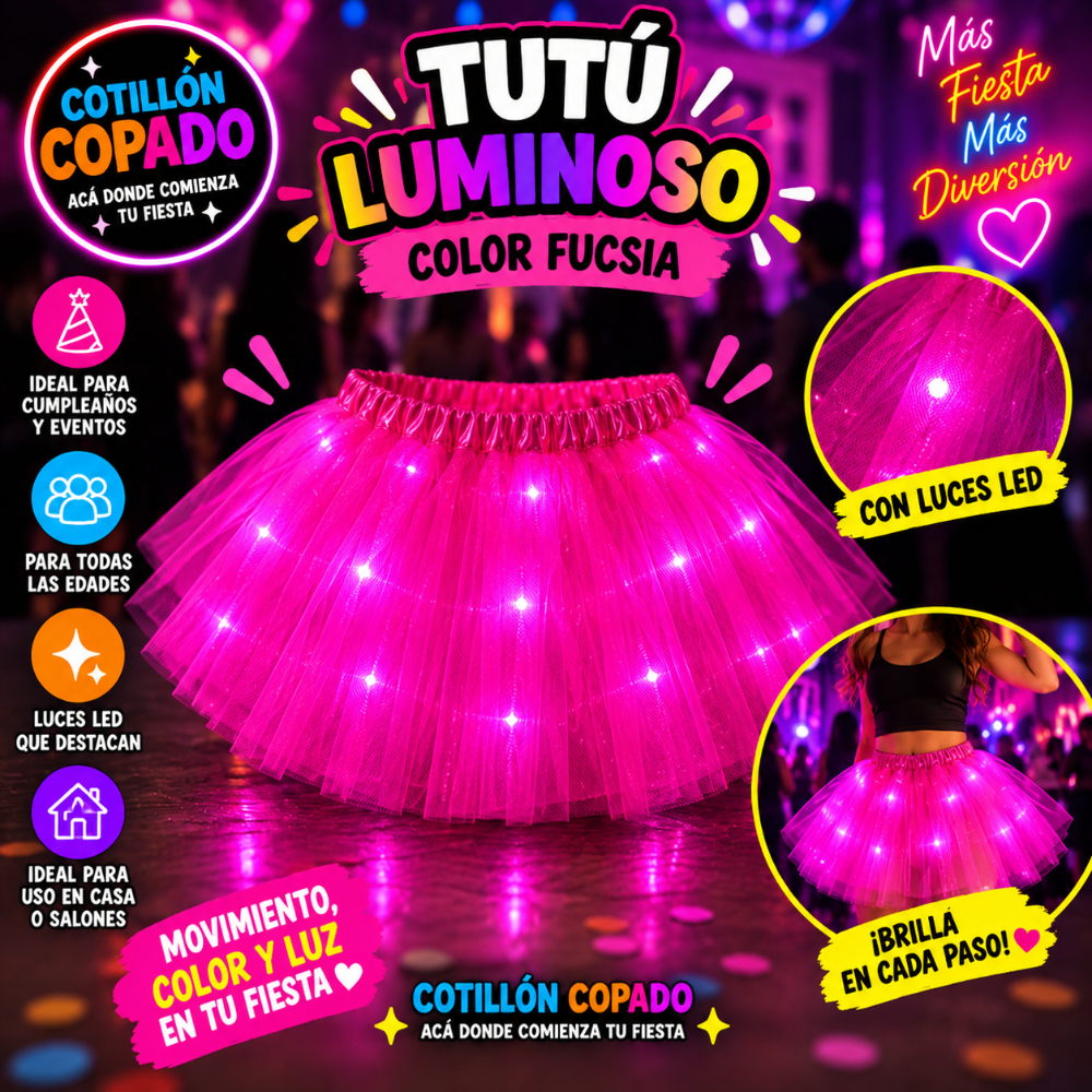 TUTU FUCSIA CON LED