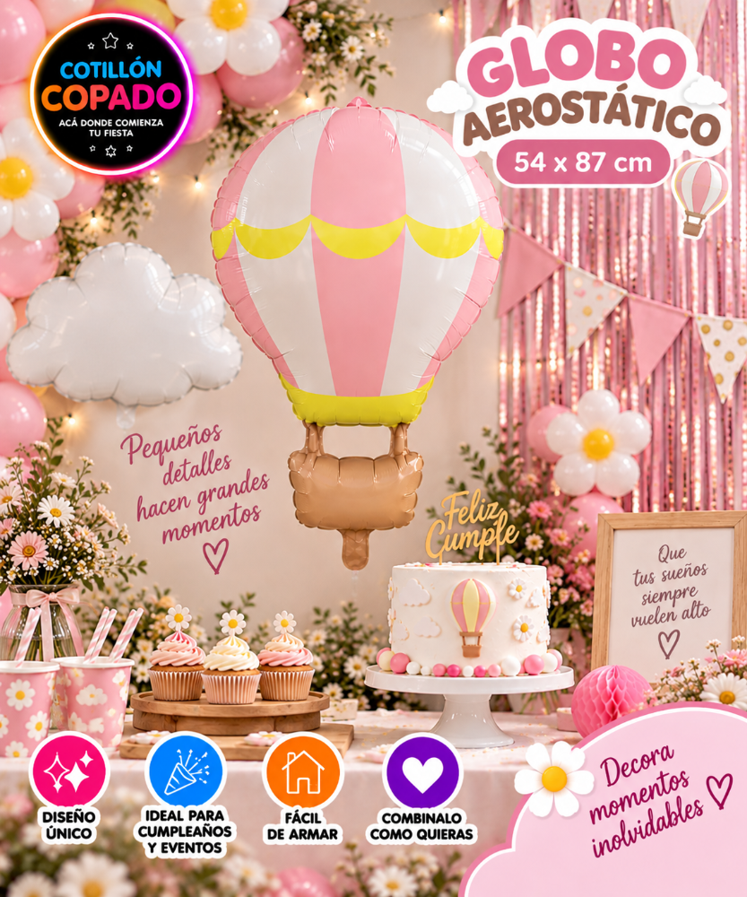 GLOBO AEROSTATICO ROSA