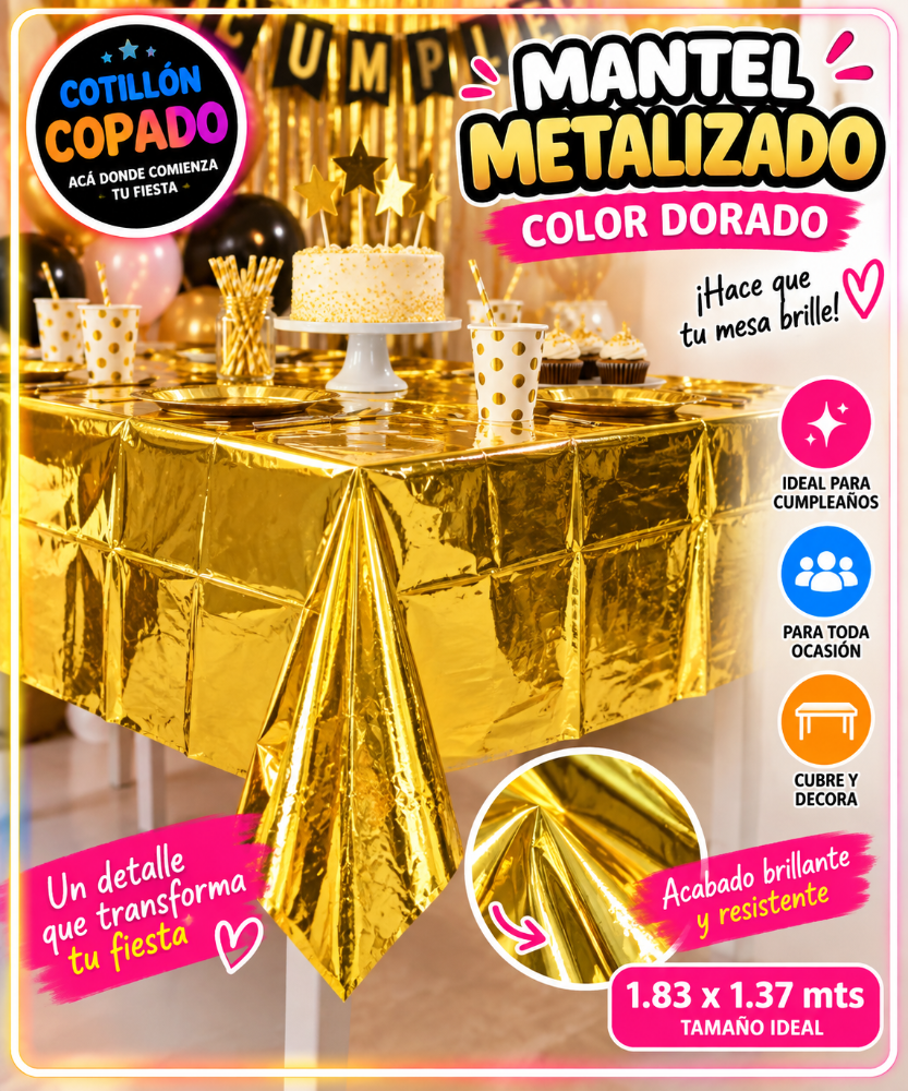 MANTEL DE ALUMINIO DORDADO