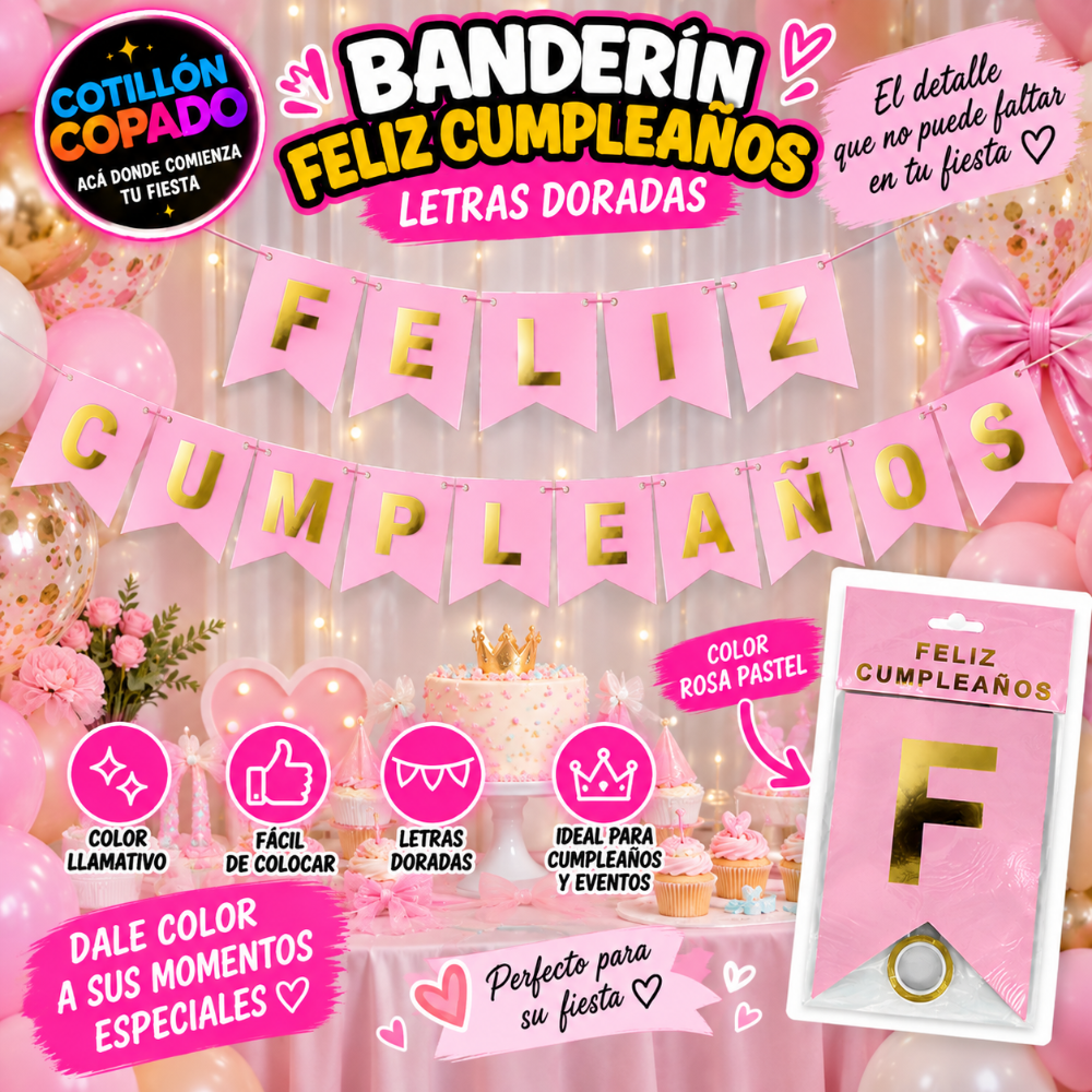 BANDERIN ROSA PASTEL