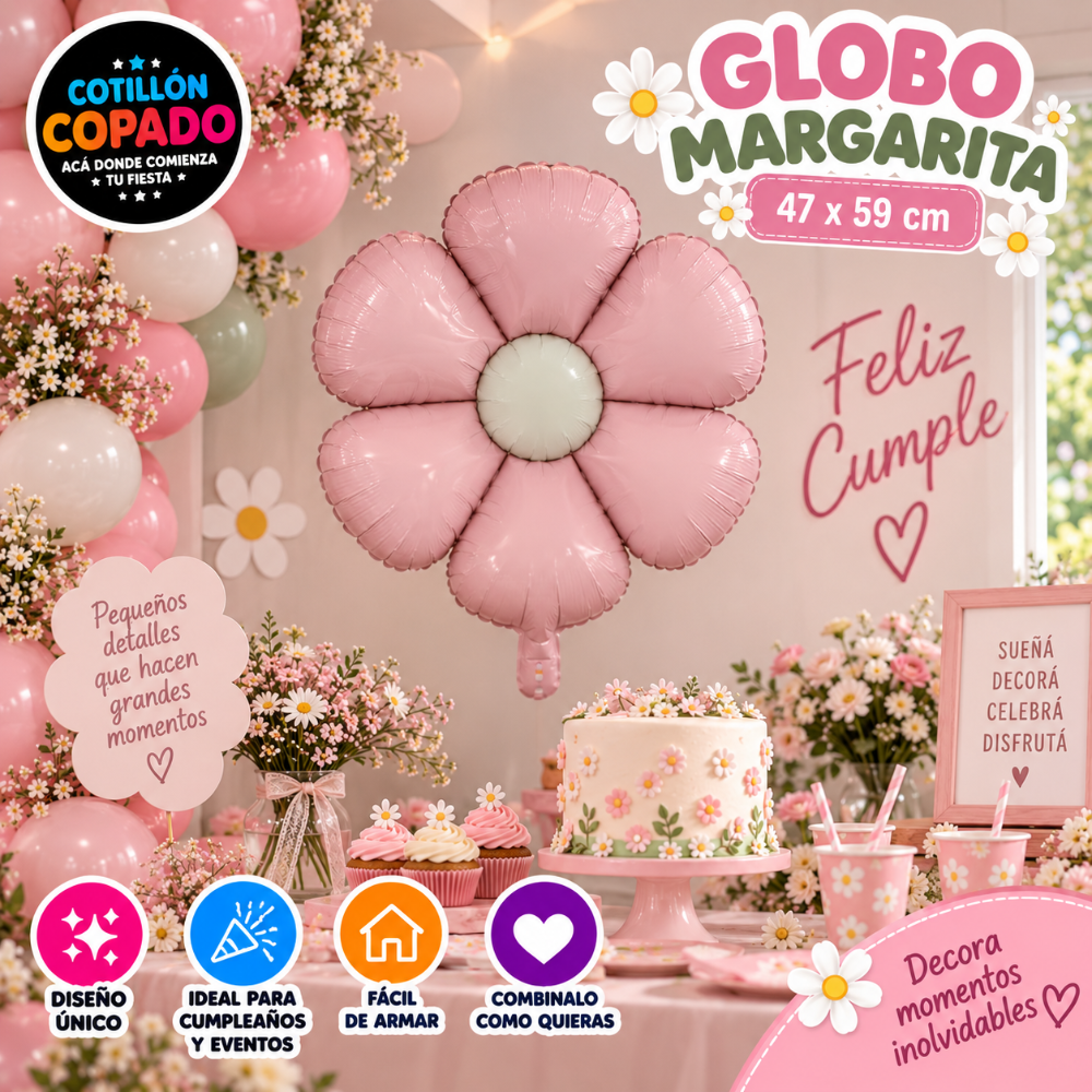 GLOBO MARGARITA ROSA