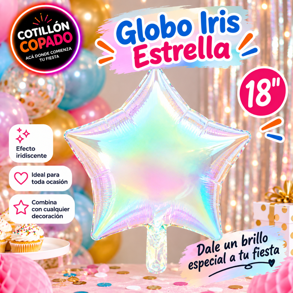 GLOBO IRIS ESTRELLA 18"
