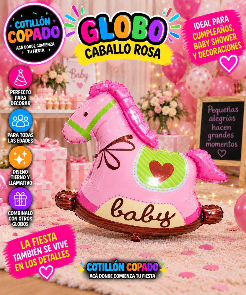 GLOBO CABALLITO ROSA