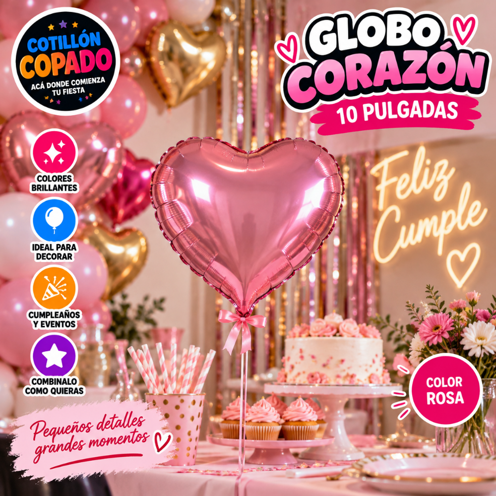 GLOBO CORAZON ROSA
