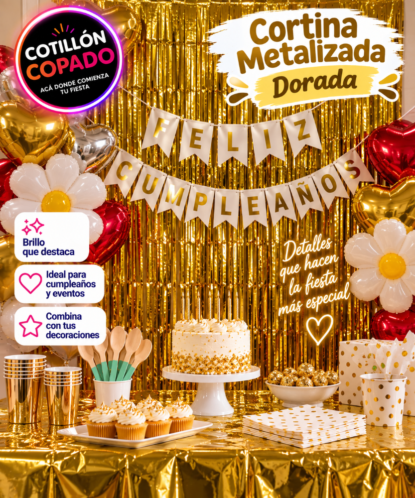 CORTINA DORADA METALIZADA