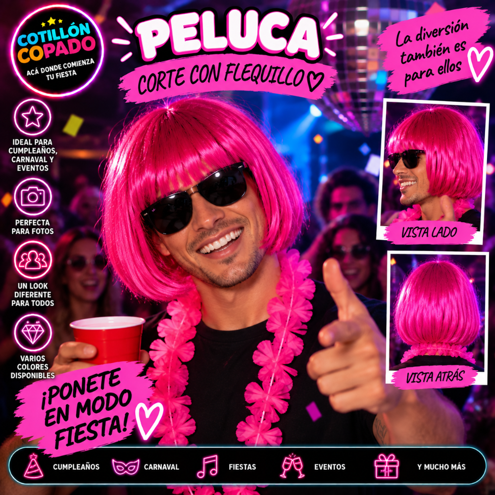 PELUCA CARRE FUCSIA
