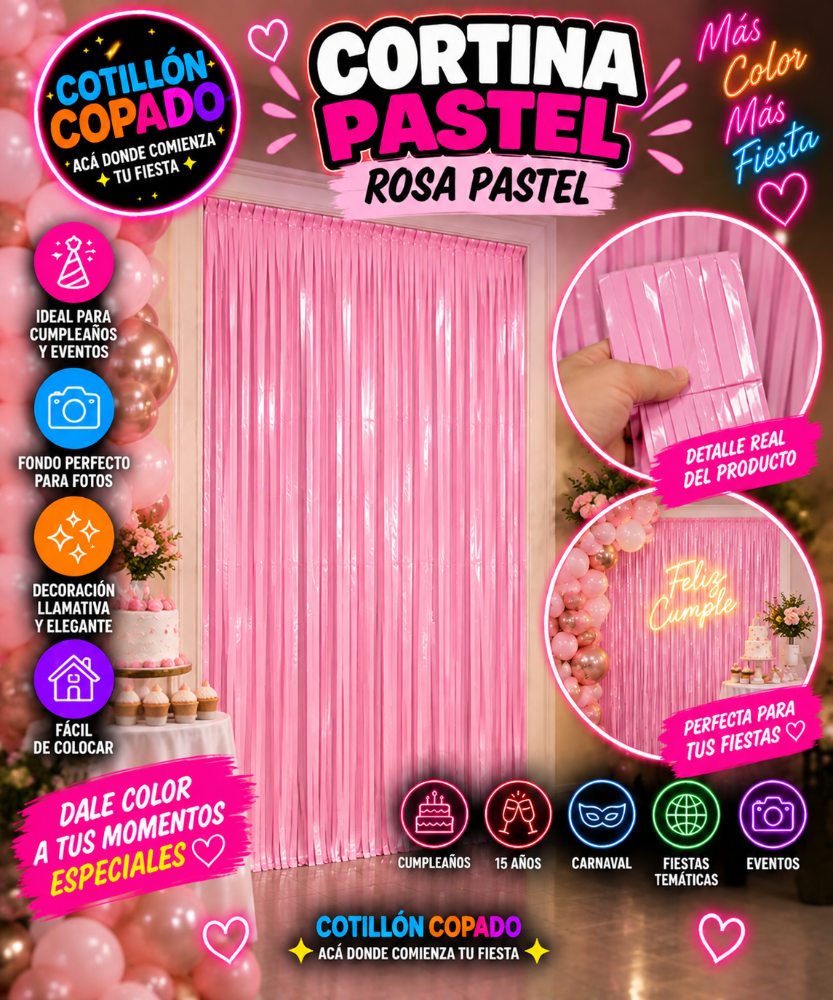 CORTINA ROSA PASTEL