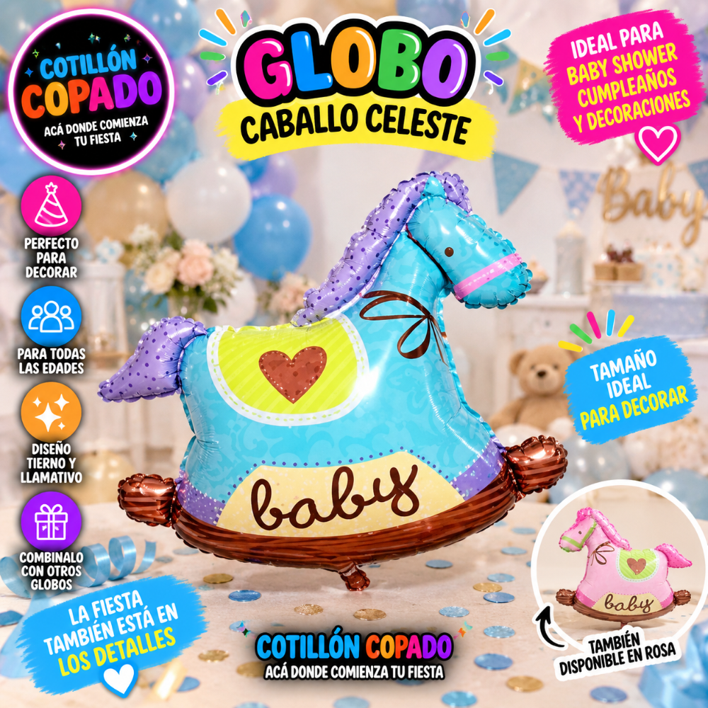 GLOBO CABALLITO CELESTE