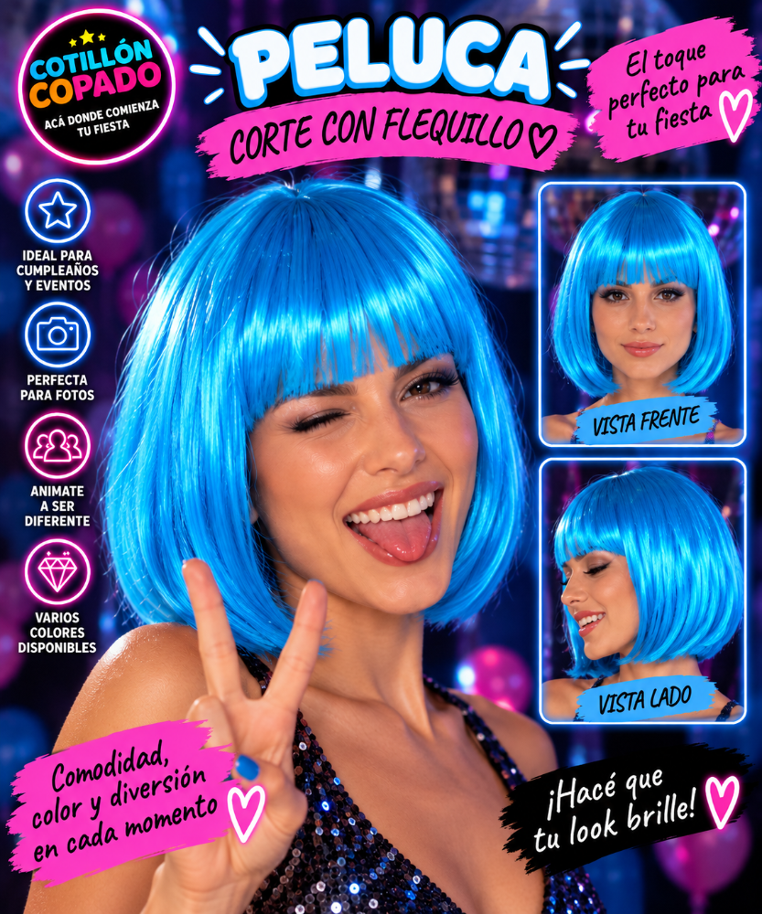PELUCA CARRE AZUL