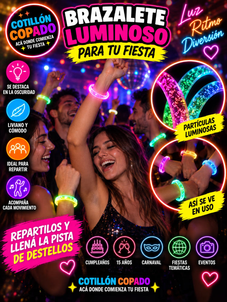 PULSERA ACRILICA LUZ