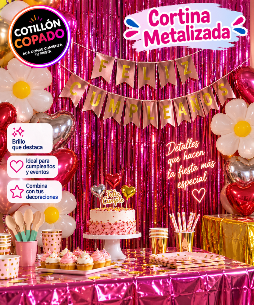 CORTINA ROSA METALIZADA