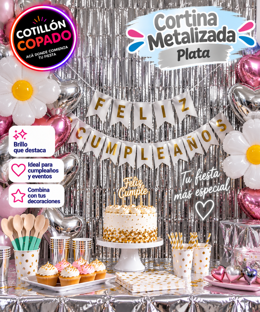 CORTINA METALIZADA PLATA