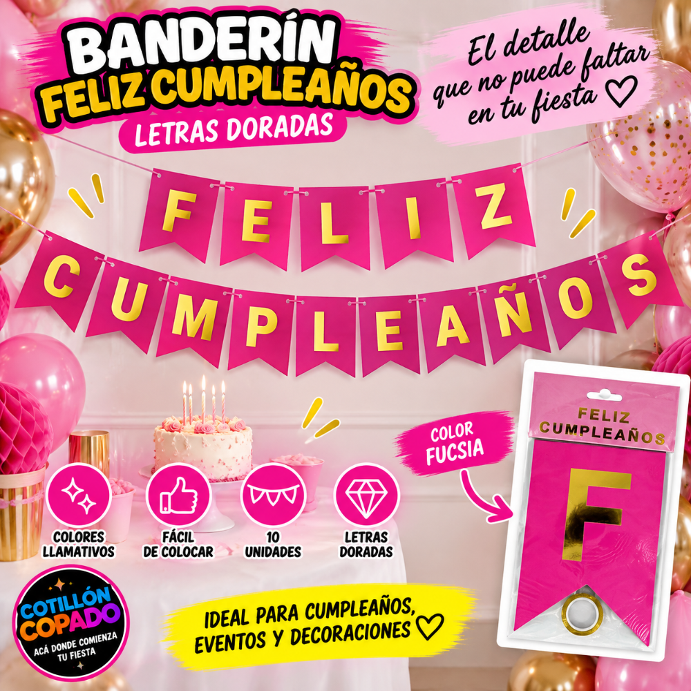 BANDERIN FUCSIA