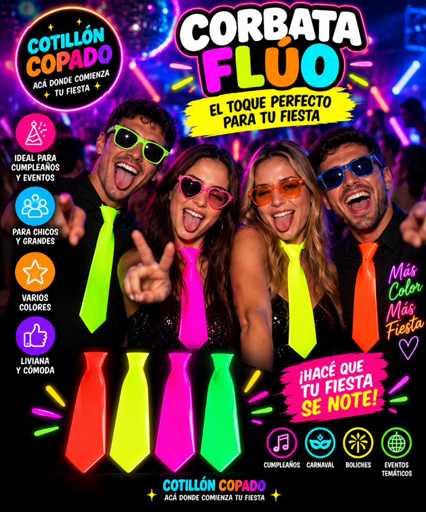 CORBATA PLASTICO FLUOR