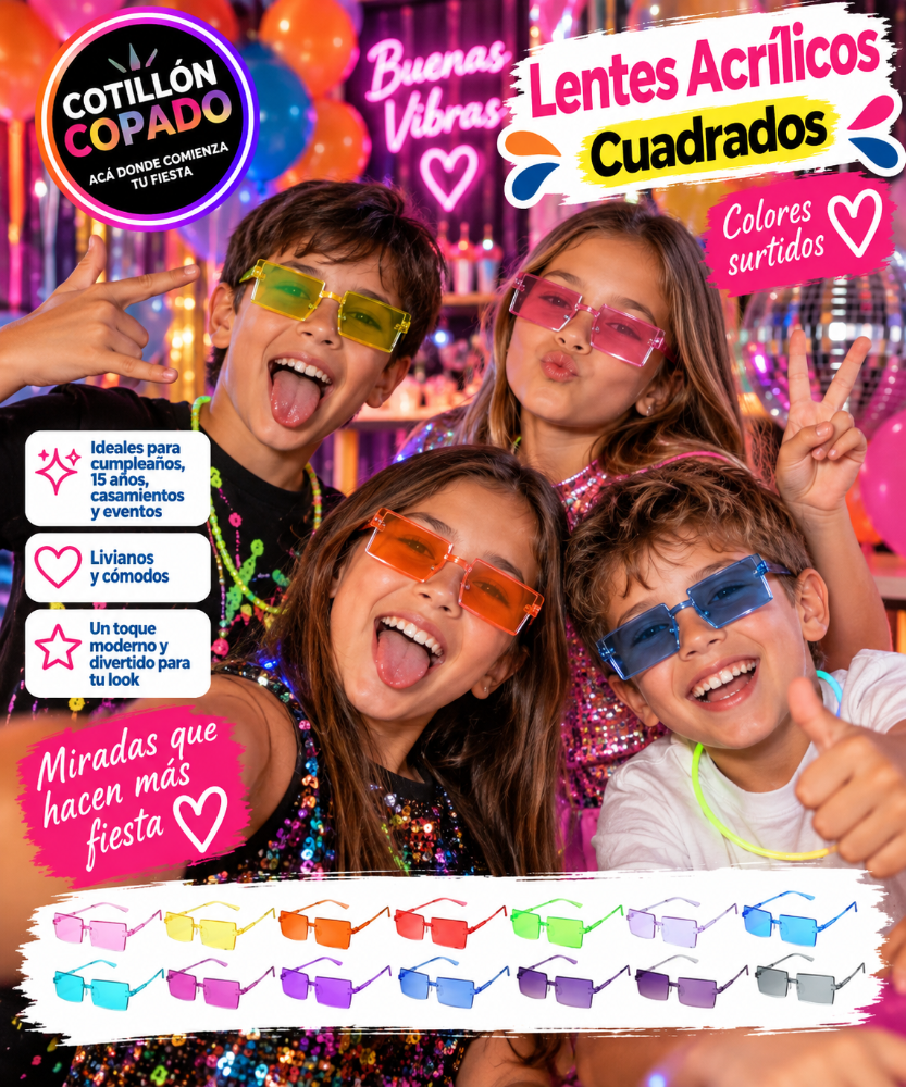 LENTES ACRILICO CUADRADOS