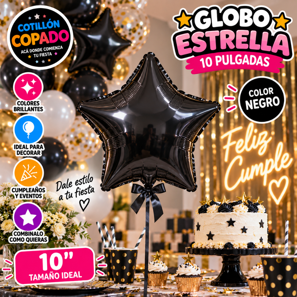 GLOBO ESTRELLA NEGRO