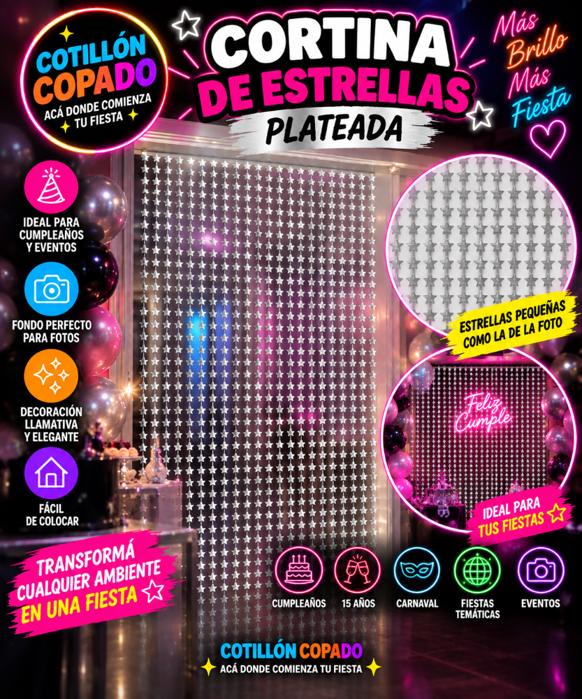 CORTINA ESTRELLA PLATA