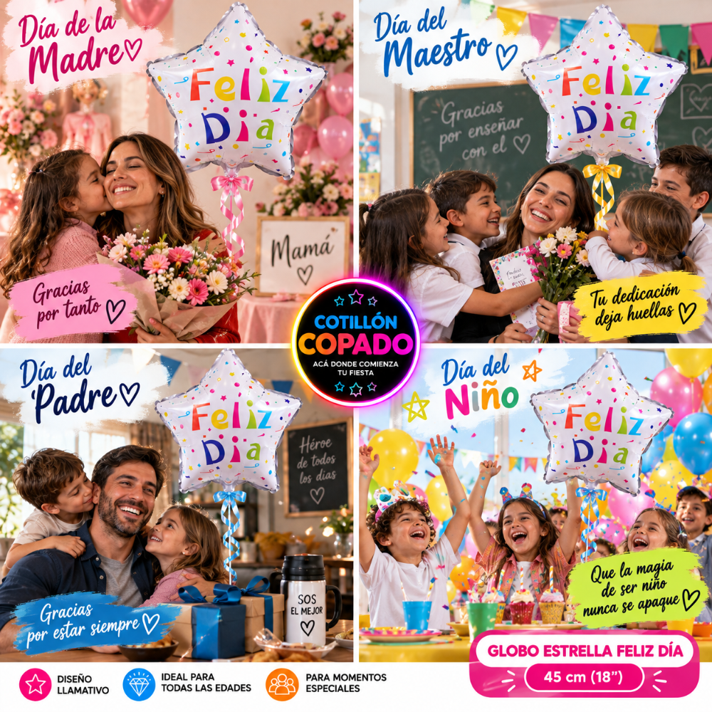 GLOBO ESTRELLA FEIZ DIA 18"