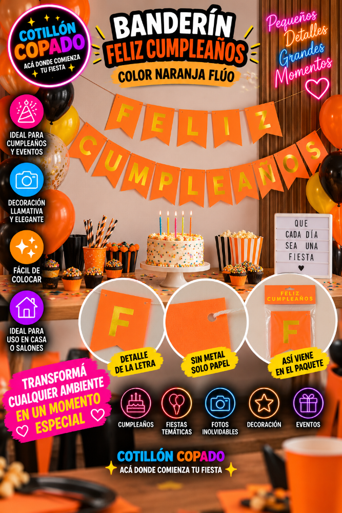 BANDERIN NARANJA FLUOR