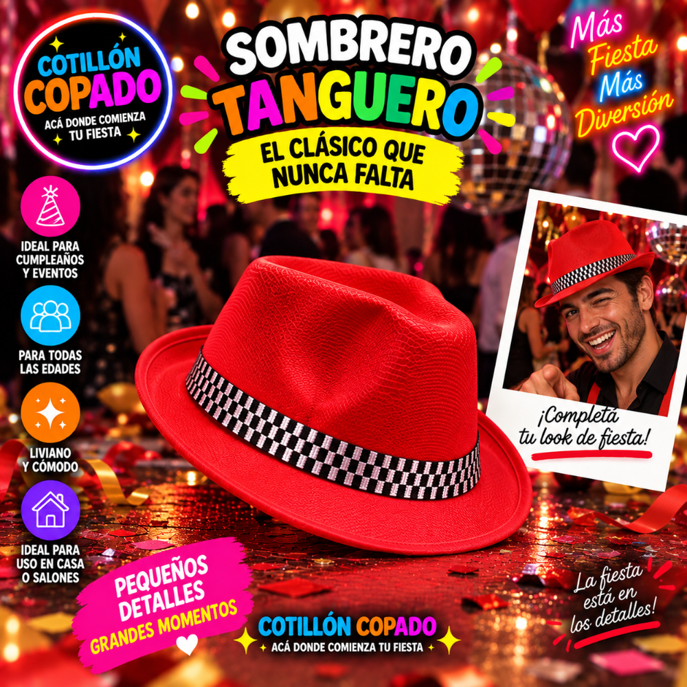 SOMBRERO TANGUERO ROJO