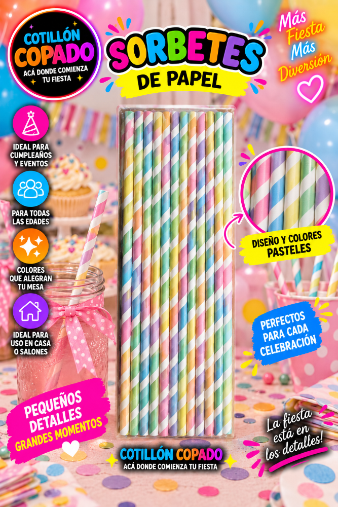 SORBETE DE PAPEL COLORES