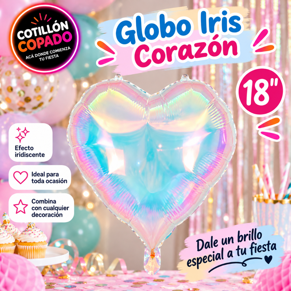 GLOBO IRIS CORAZÓN 18"