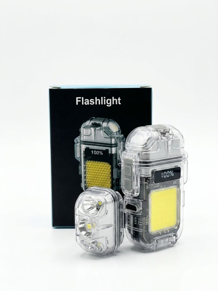 Encendedor Yesquero Electrico Linterna Led Llavero Multiusos