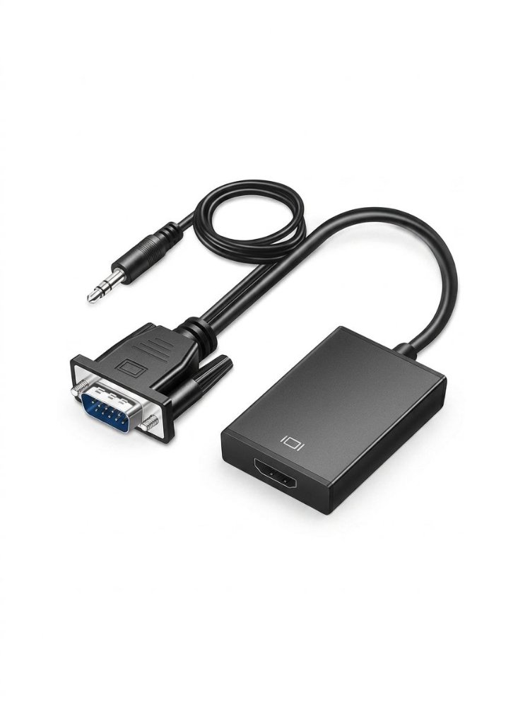Adaptador Vga A Hdmi Macho Hembra Puerto Audio Convertidor