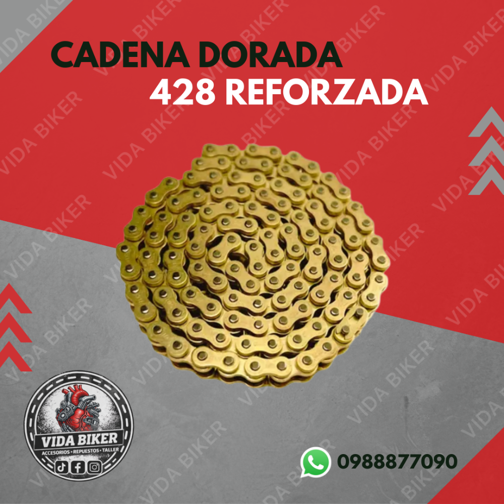Cadena dorada 428 reforzada