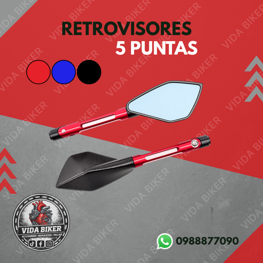 Espejos 5 puntas azul