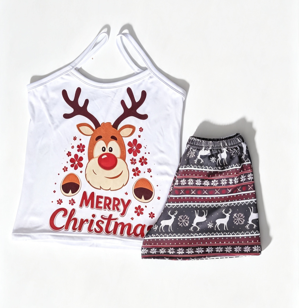 Pijama dama short navideño
