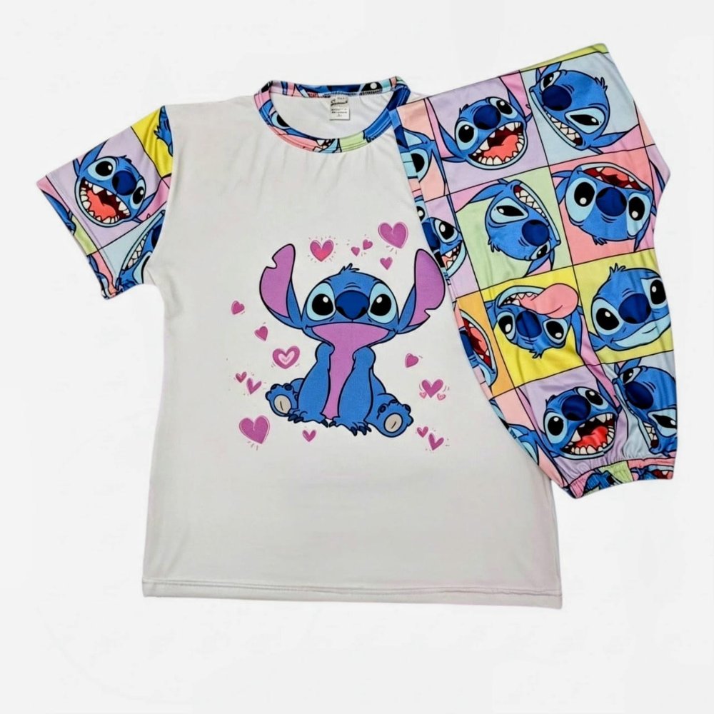 Pijama de dama Stich colorido