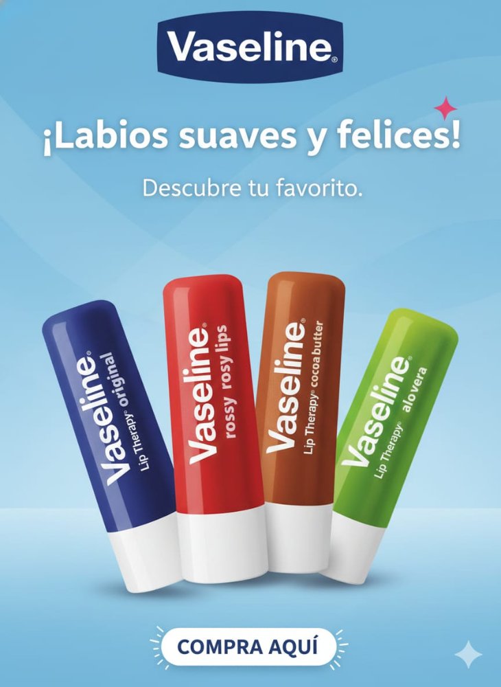 LABIAL DE VASELINA 4 SABORES