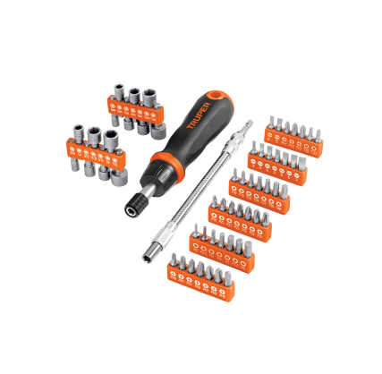 Desarmador tipo ratchet con 42 puntas, 14 dados y extensión 18220