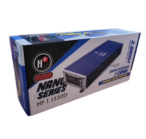 (M) 966AMPLIFICADOR HF-1.1550D MINI HF AUDIO 3000 WATTS 1500 RMS 1 CANAL CLASE D CON CONTROL REMOTO