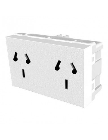TOMA DOBLE BIPOLAR MODULO + TIERRA VERONA MITO BLANCO