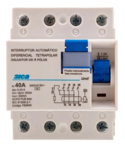 Diferencial/Disyuntor tetrapolar 25a sica