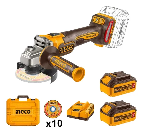 INGCO Amoladora  1000w +2 baterias 4ah+cargador+accesorios